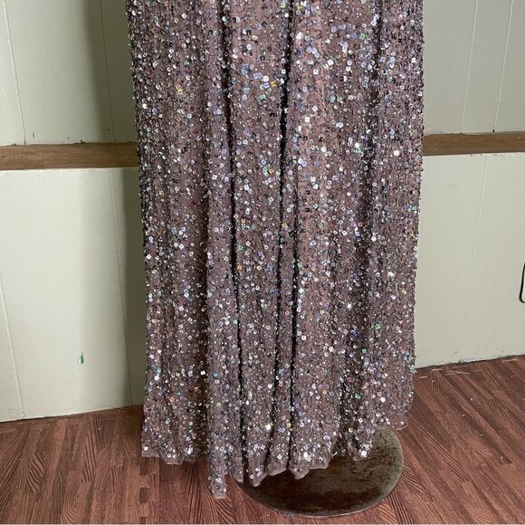 BG Haute silver all over sequin strapless evening prom gown size 2 - Picture 7 of 16